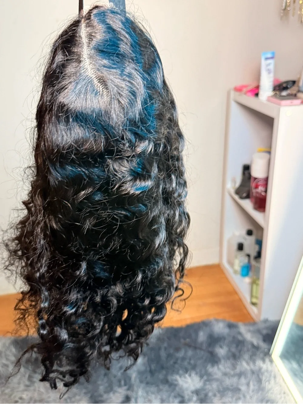 Natural Wave Black Wig with Subtle Purple Highlights - Women Hair